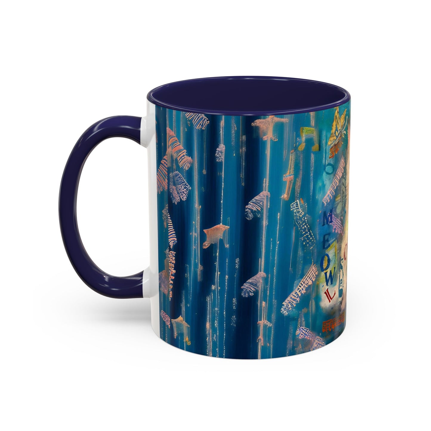 Mug - Lovely White Cat Love Art Accent Coffee Mug (11, 15oz)