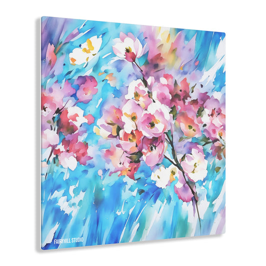 FairyHill Studio Cherry Flowers Art Inspirational  Art Acrylic Print -