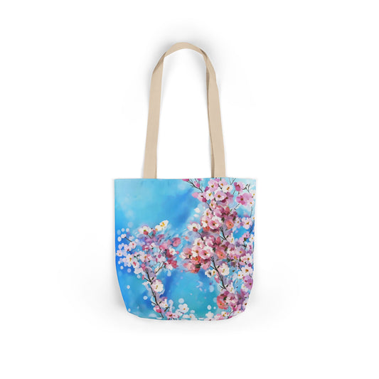 Colorful FairyHill Studio Sakura flowers Canvas Tote Bag - Perfect for Beach Days, Eco-Friendly Shopping, and Summer Fun!