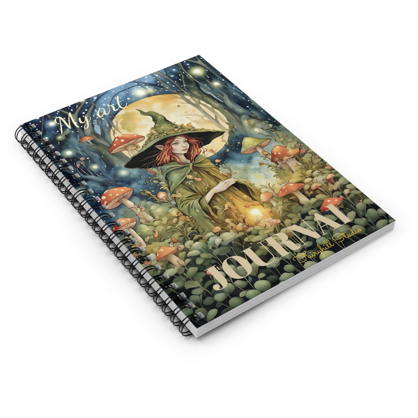 Forest Moon Fairy Art Journal – Spiral Notebook for Writing, Sketching & Magical Notes