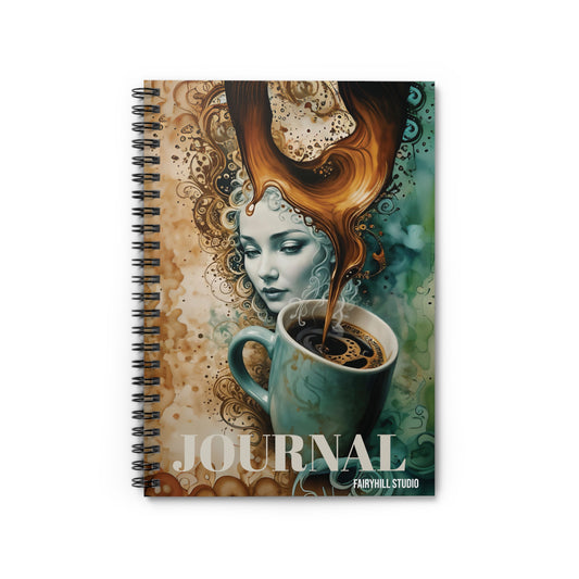 Morning  Coffee Notebook - Ruled Line coffee  Spiral Journal