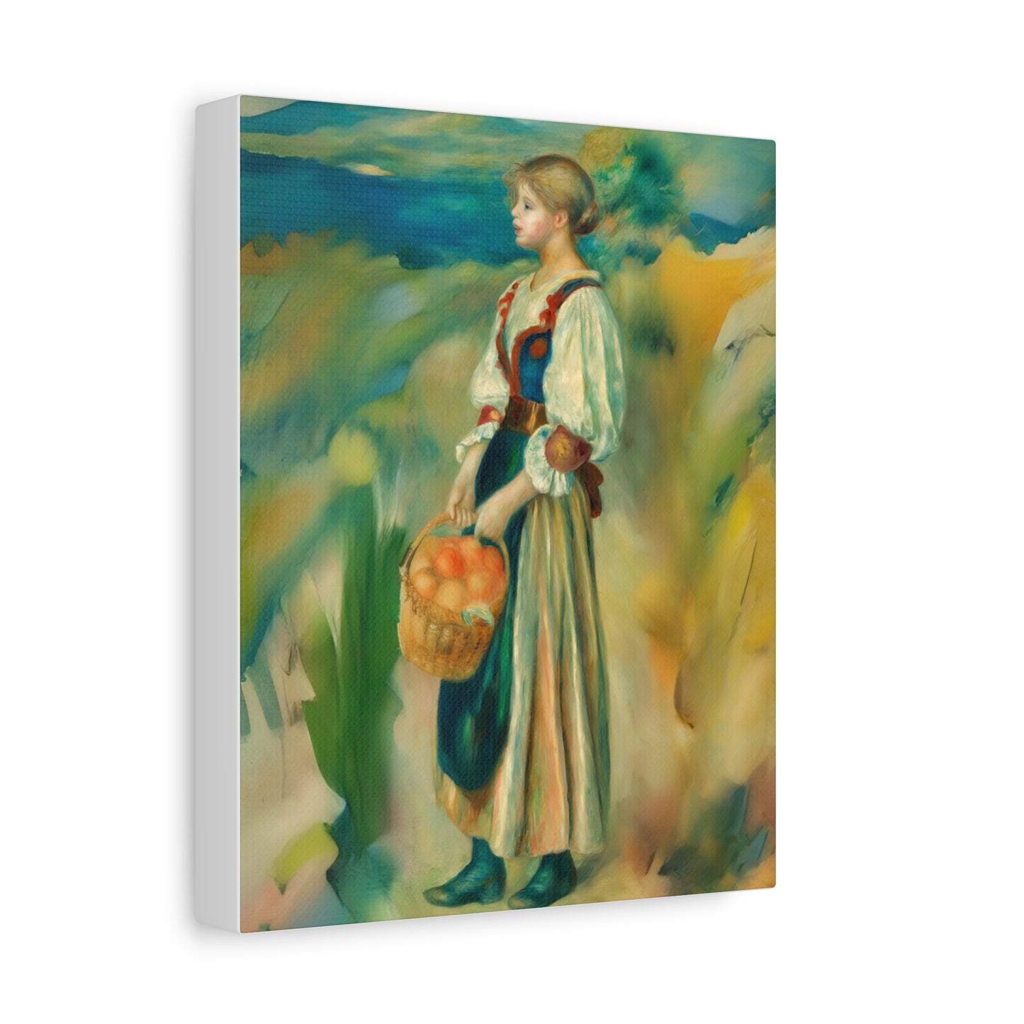 Canvas Print - Girl with a Basket of Oranges Art by Auguste Renoir