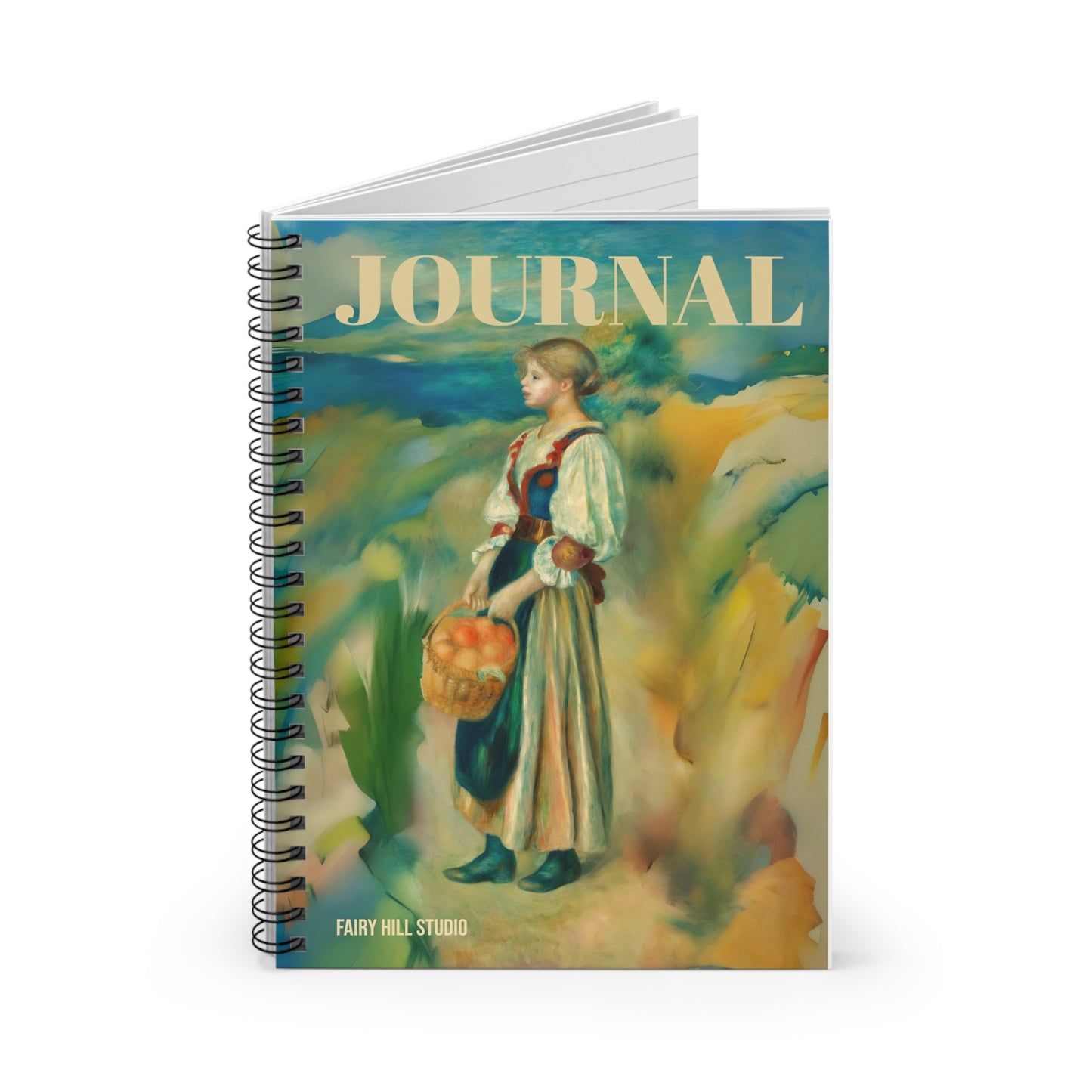 Spiral Notebook - Girl with a Basket of Oranges by Auguste Renoir Fairyhill Studio