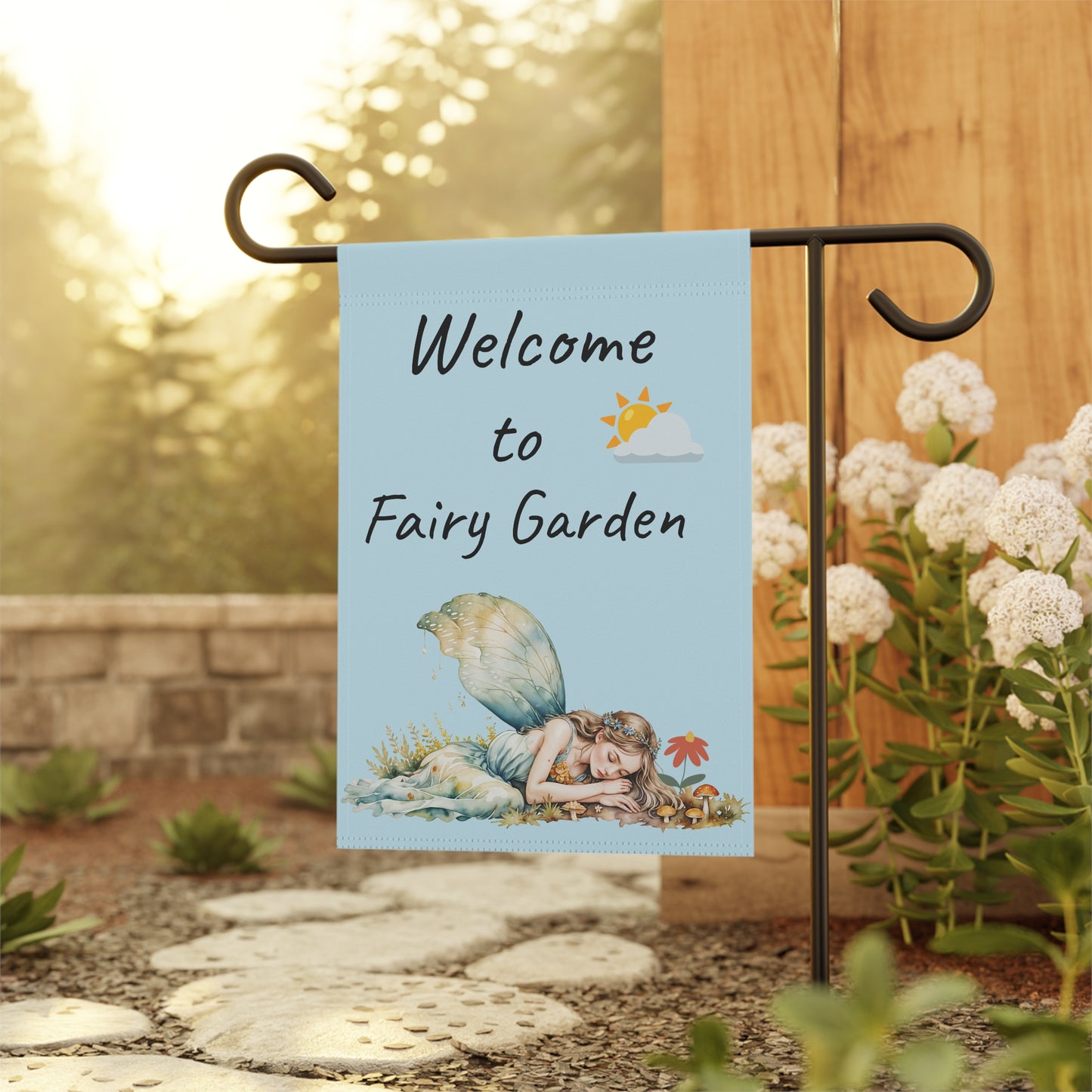 Whimsical Fairy Garden Banner - Welcome to Our Fairy Garden Outdoor Decor