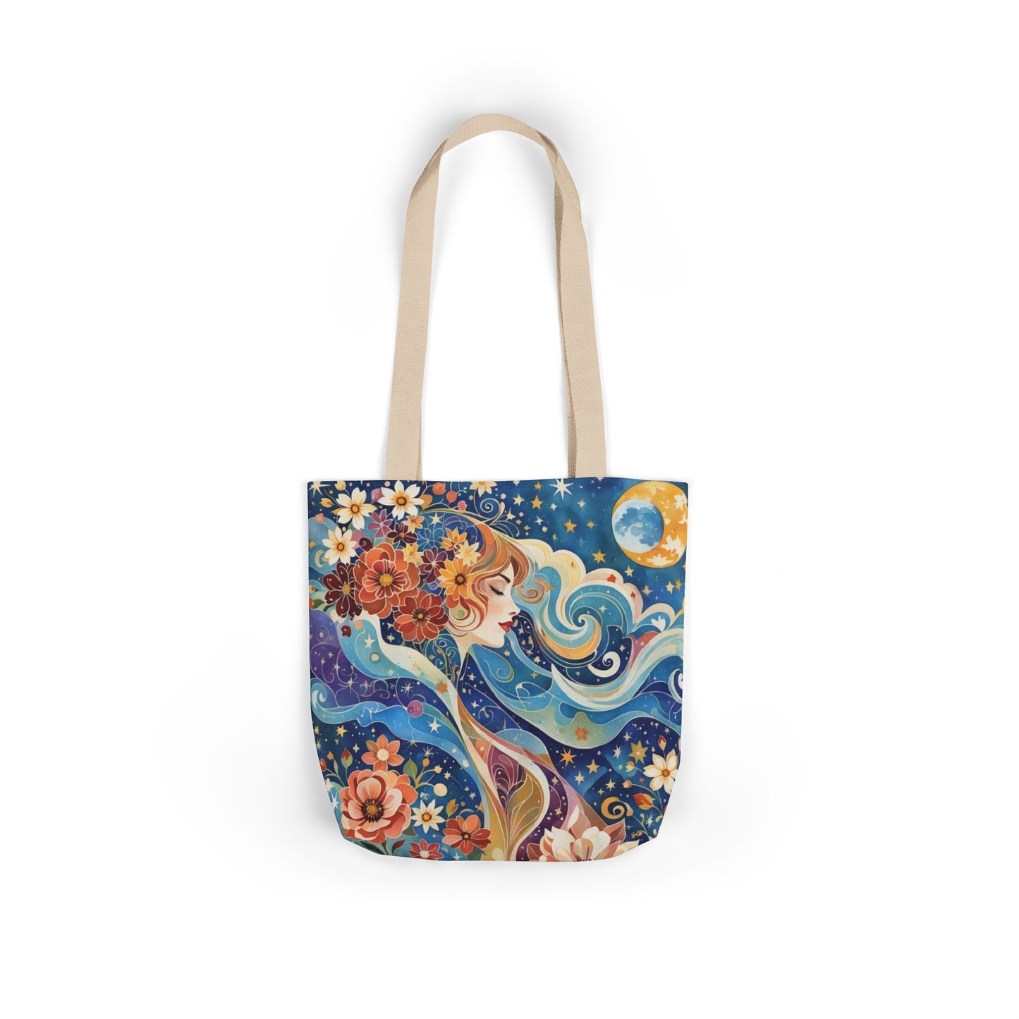 Colorful Galaxy-Inspired Canvas Tote Bag - Perfect for Beach Days, Eco-Friendly Shopping, and Summer Fun!
