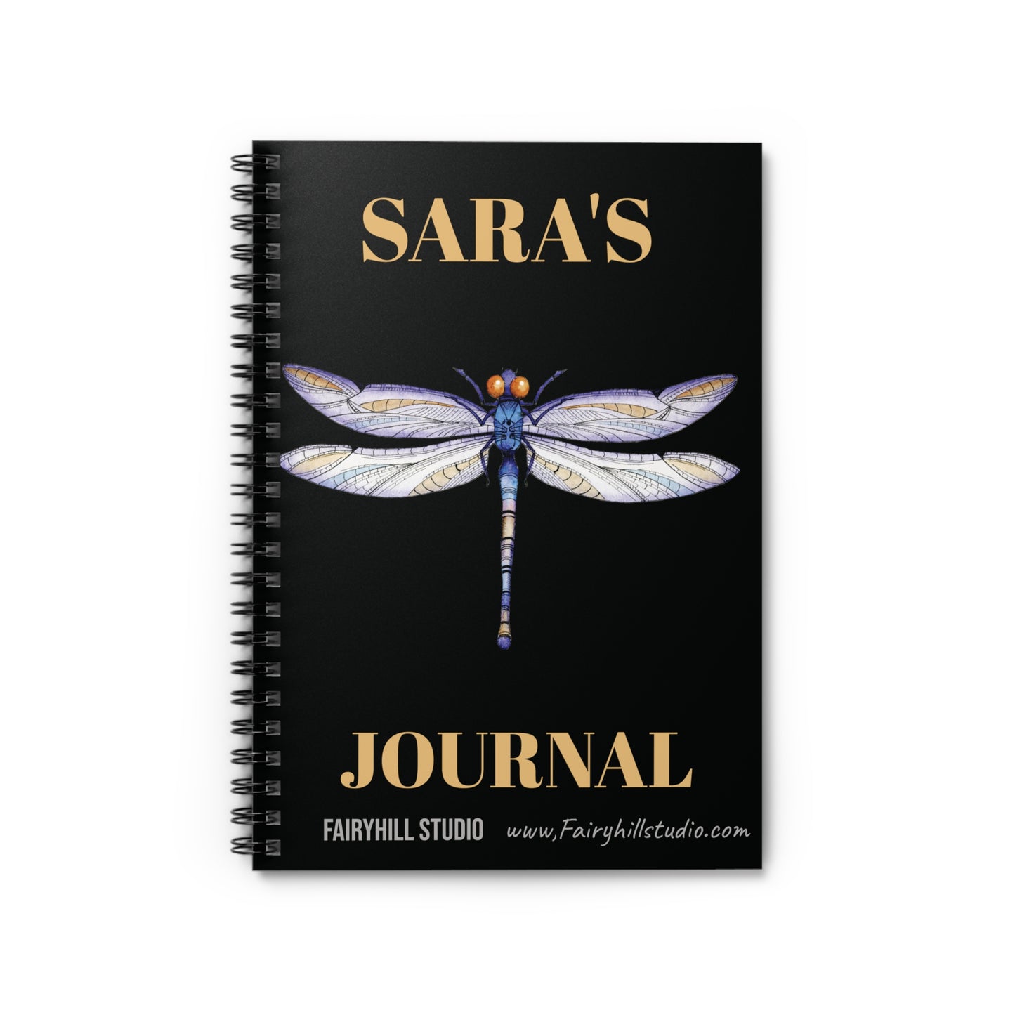 Blue Dragonfly, botanical,Personalized Notebook, Personalized journal,