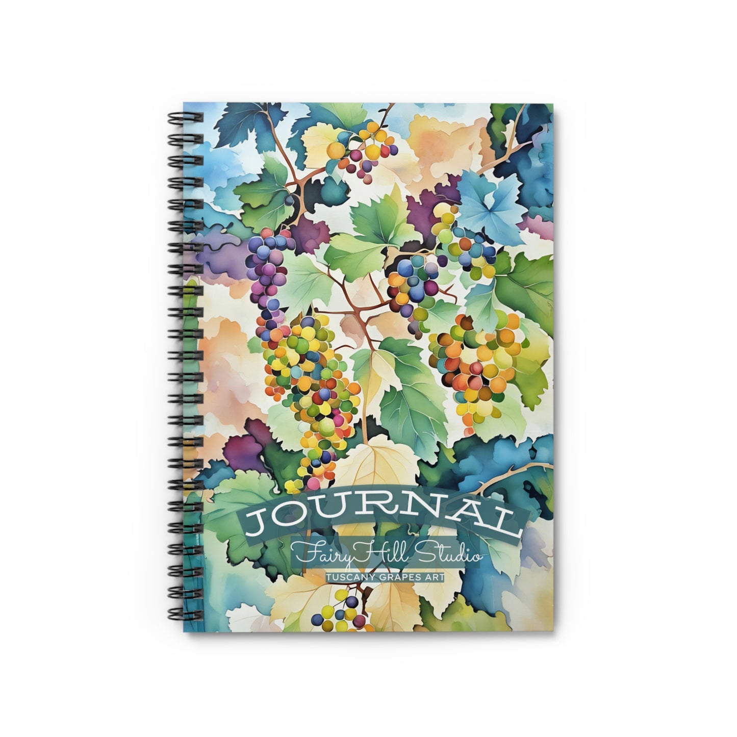 Spiral Notebook - Tuscany Grapes Watercolor Art