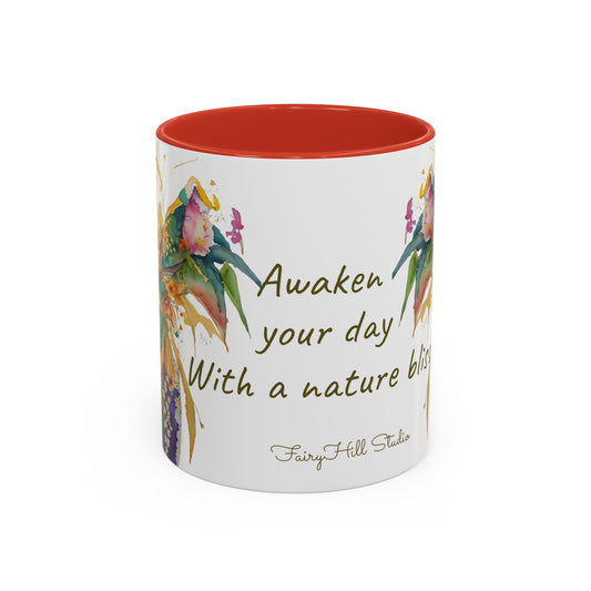 Mug Fairy Angel Blessing Flowers Watercolor Accent Coffee Mug 11 & 15oz
