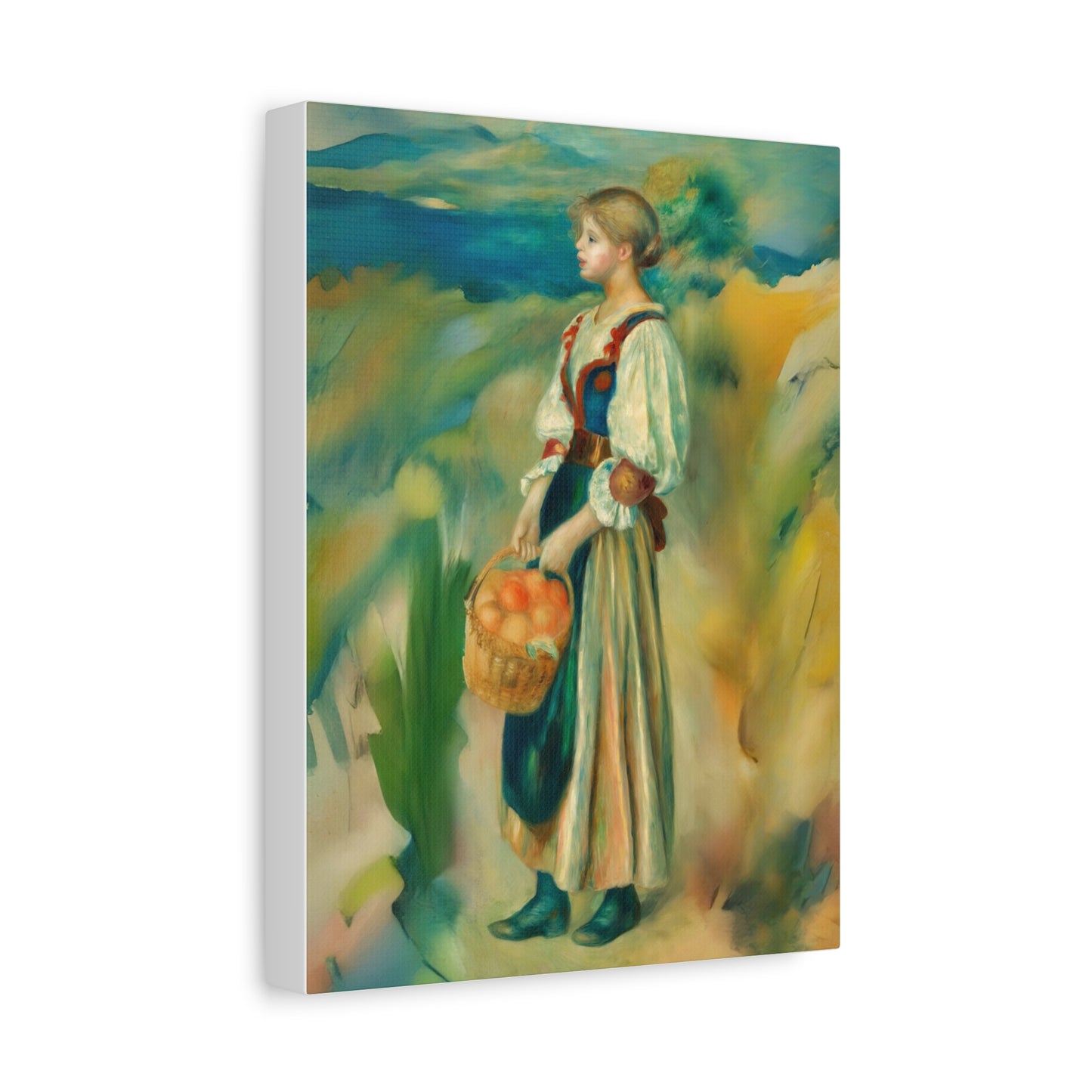 Canvas Print - Girl with a Basket of Oranges Art by Auguste Renoir