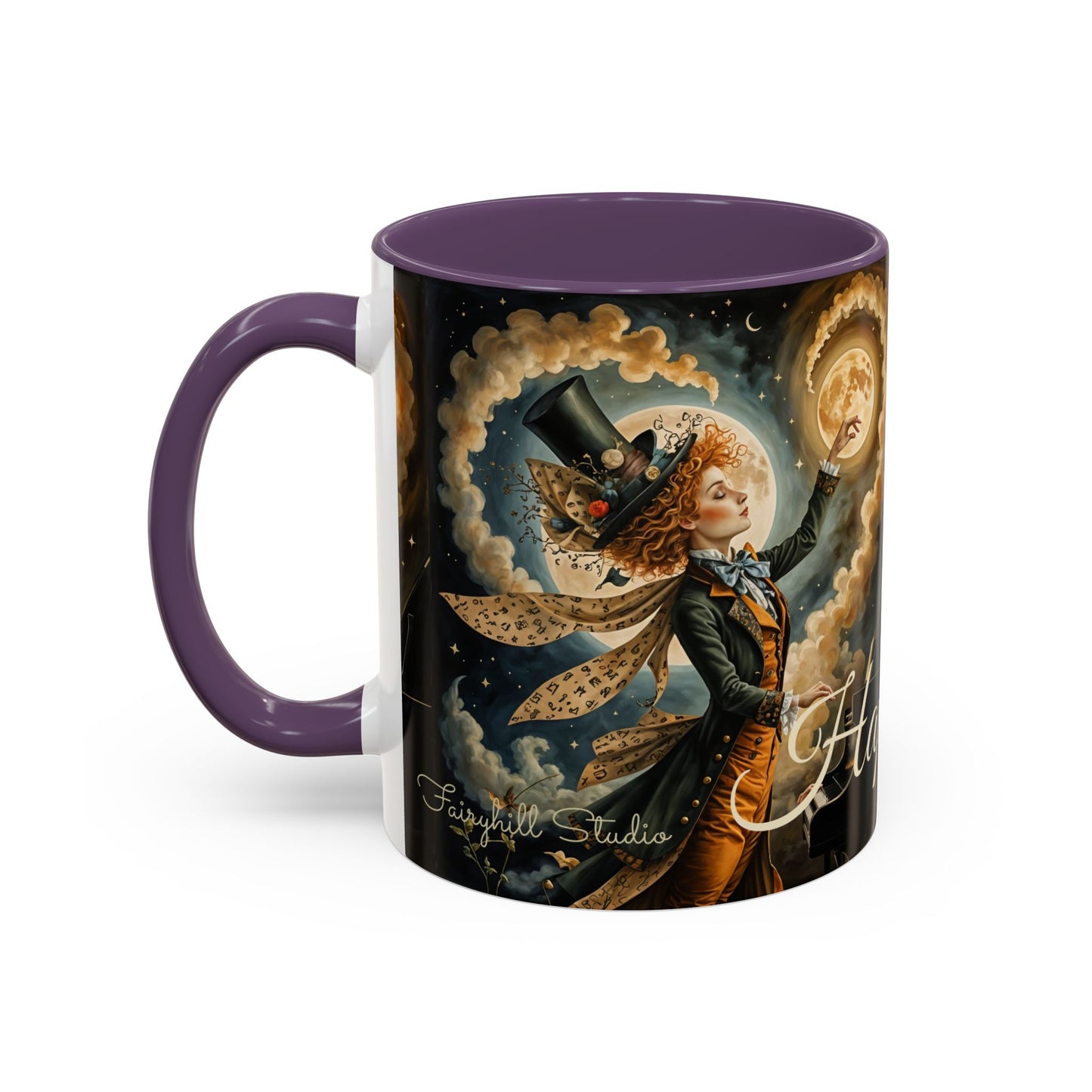 Coffee Mug - Whimsical Mad Hatter Happy Birthday Design by Fairyhill Studio