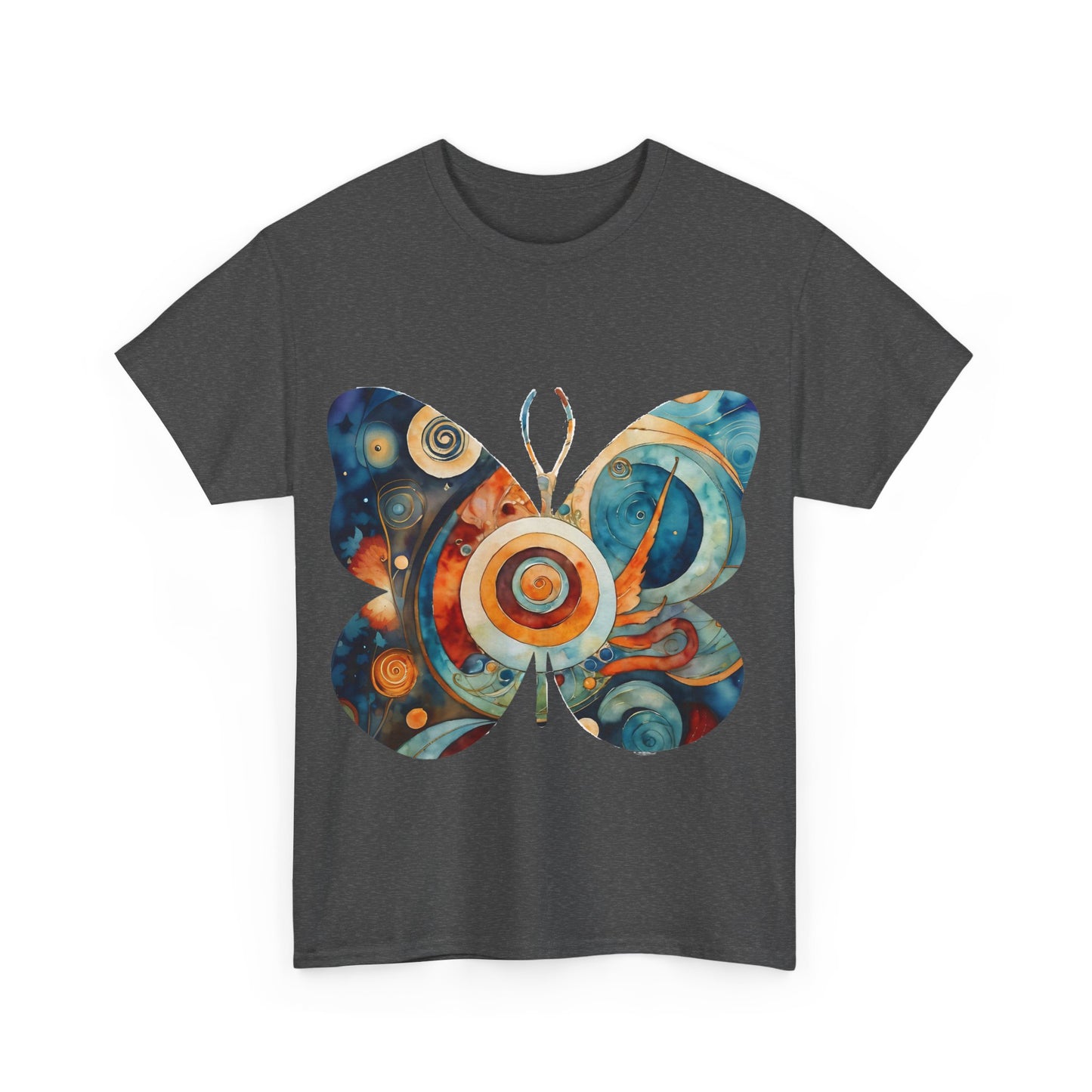 Colorful Abstract Butterfly Swirl Tee - Unisex Heavy Cotton