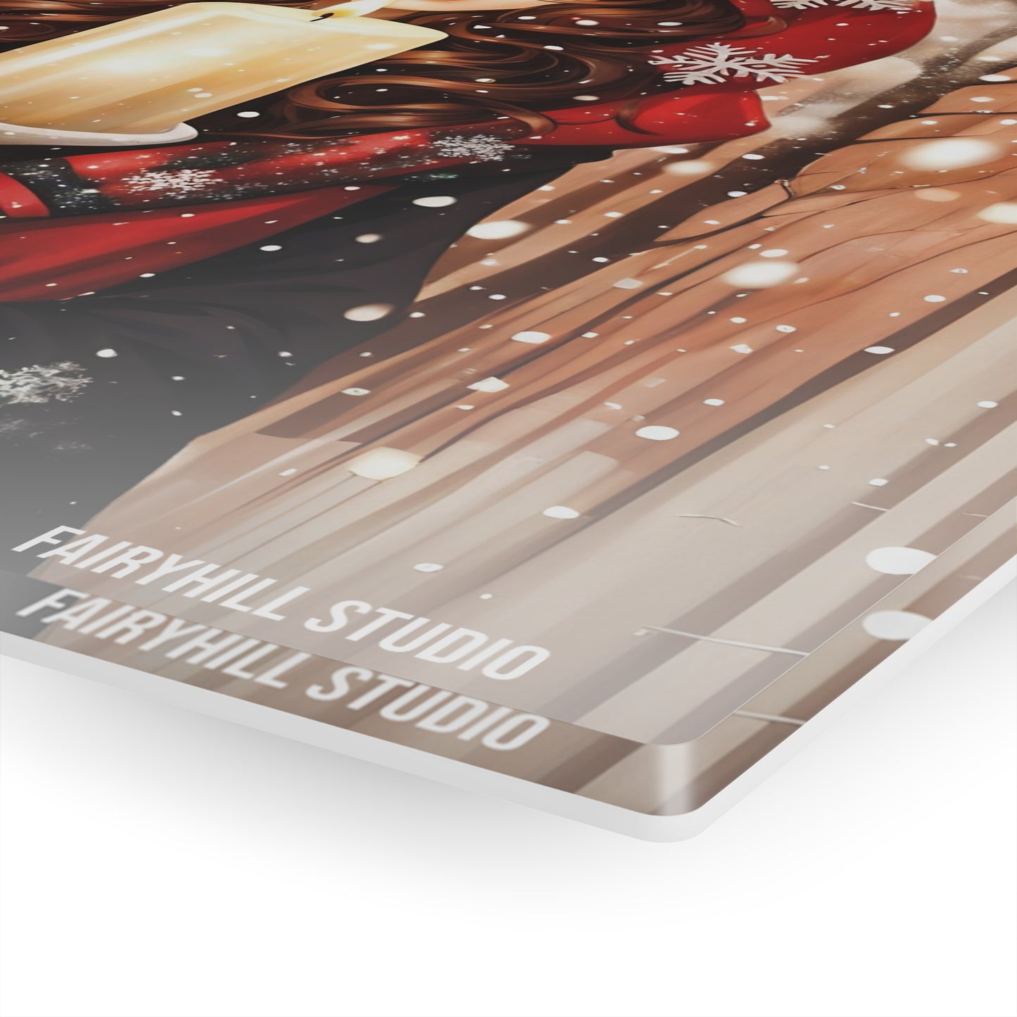 Acrylic Print - Christmas Girl with Candle Inspirational Art