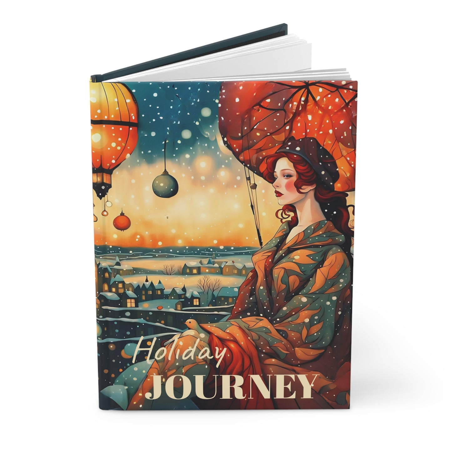 Snowing hard cover Journal hard Cover ,Notebook gift art Matte
