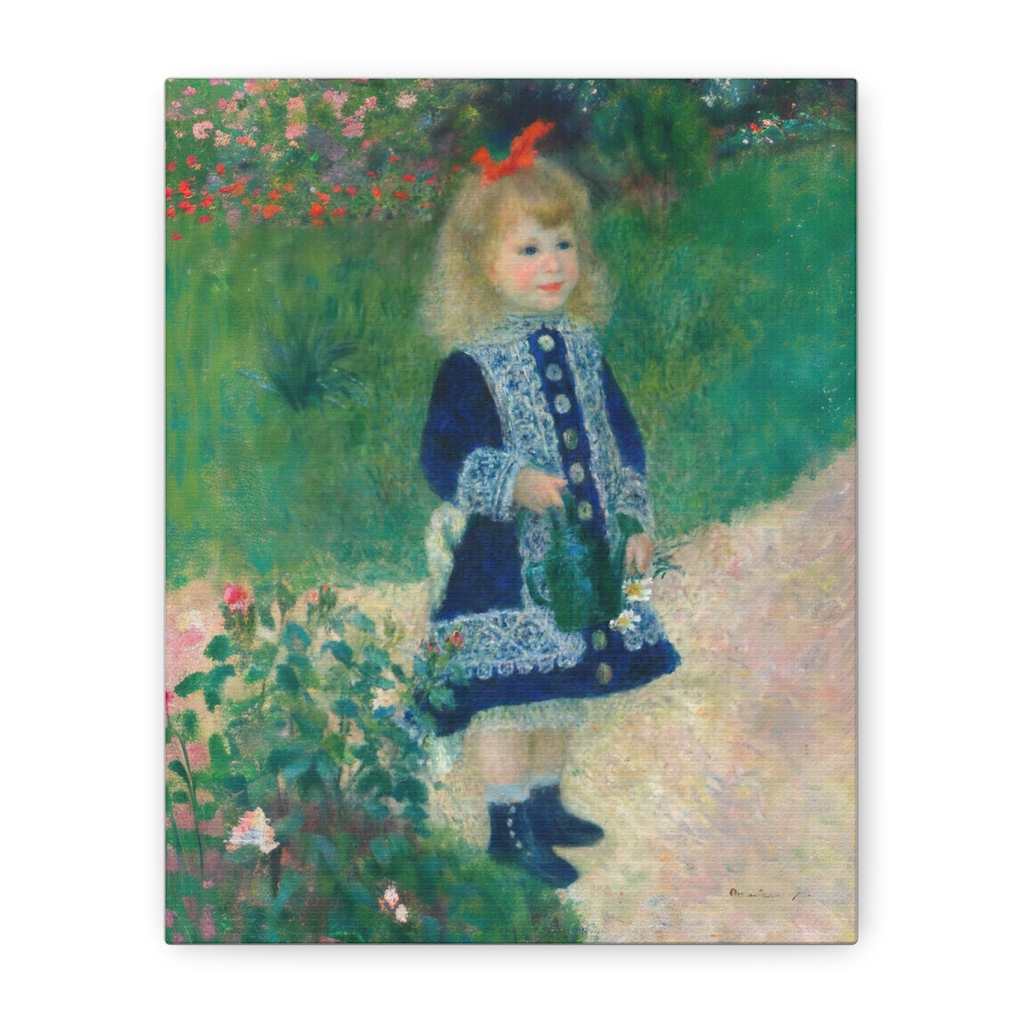 Canvas Art - A Girl with a Watering Can, 1876 Auguste Renoir (artist) French, 1841 - 1919 , Stretched Matte 1 25"
