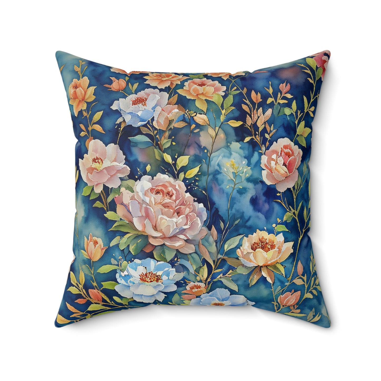 Paisley flowers Square Pillow - by Fairyhill Studio