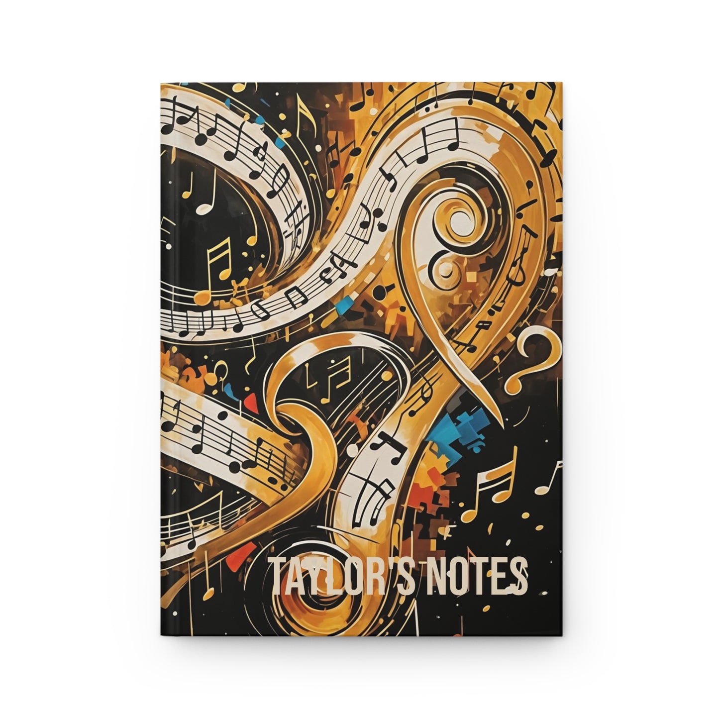 Custom Abstract Music Notes Hardcover Journal - Matte Finish