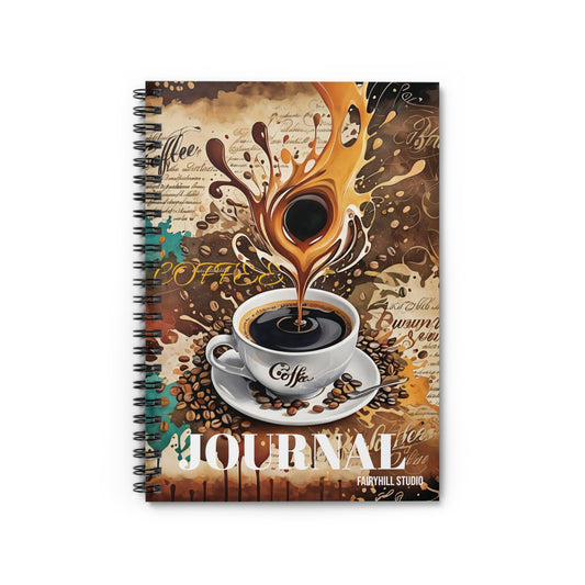 Morning  Coffee Notebook - Ruled Line coffee  Spiral Journal