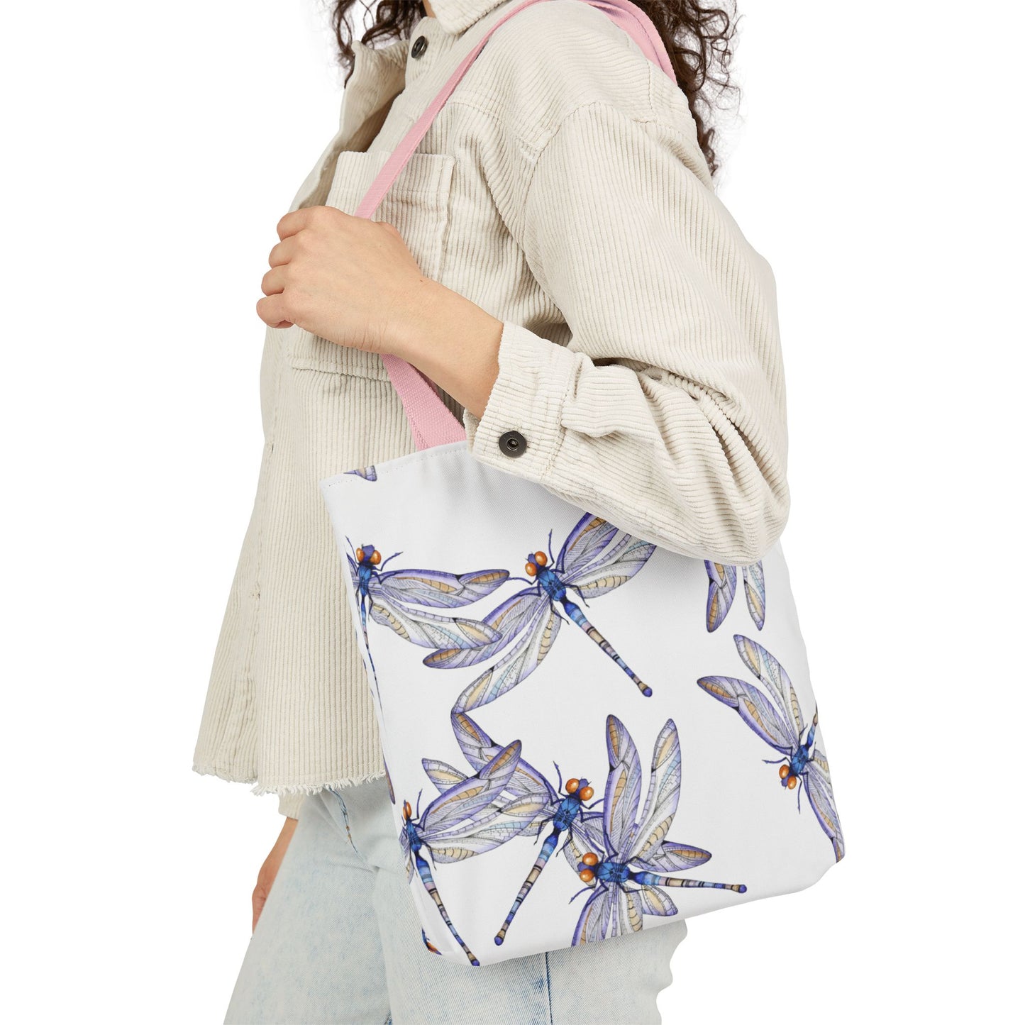 Colorful Dragonfly Inspired Canvas Tote Bag - Perfect for Beach Days, Eco-Friendly Shopping, and Summer Fun!