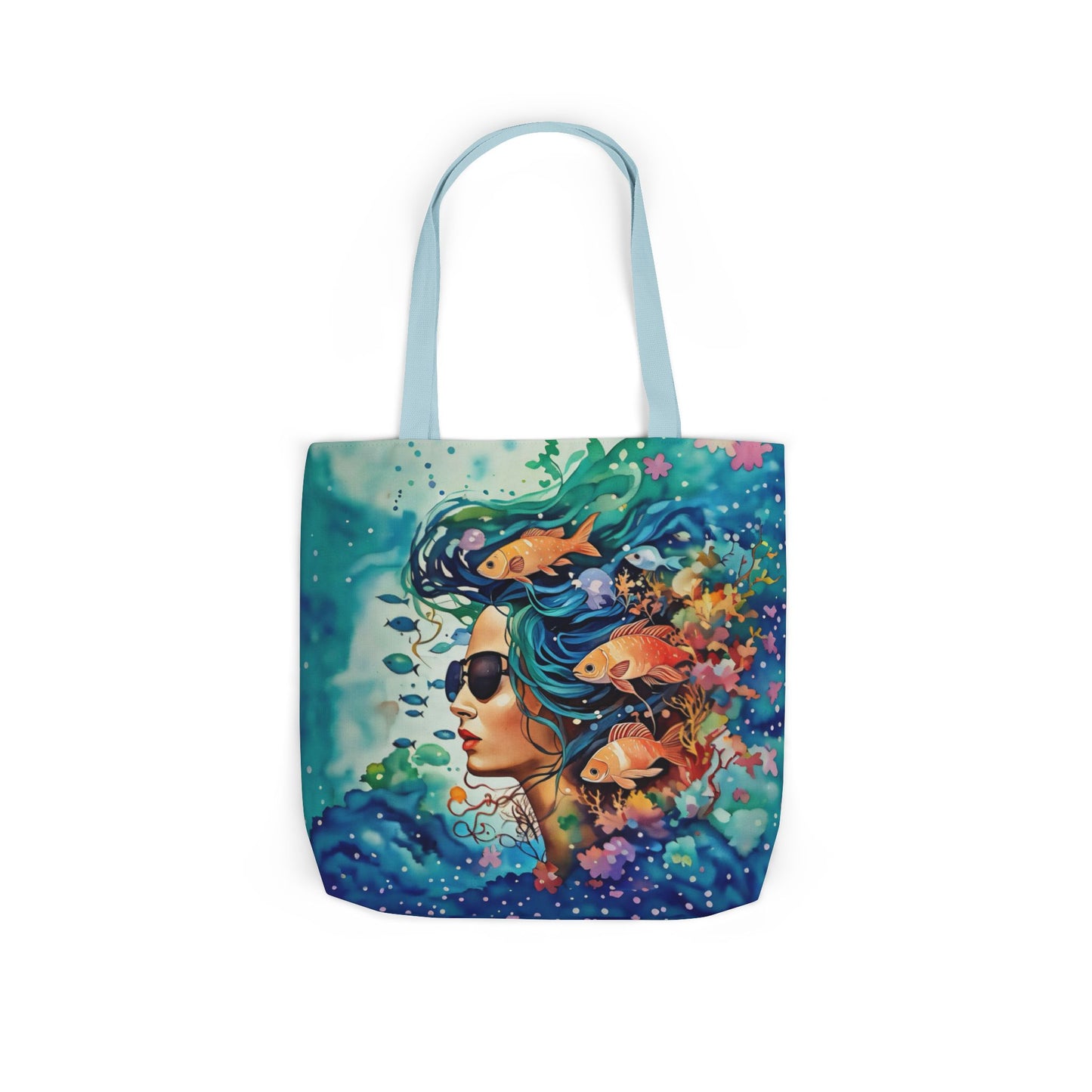 Colorful Ocean-Inspired Canvas Tote Bag - Perfect for Beach Days, Eco-Friendly Shopping, and Summer Fun!