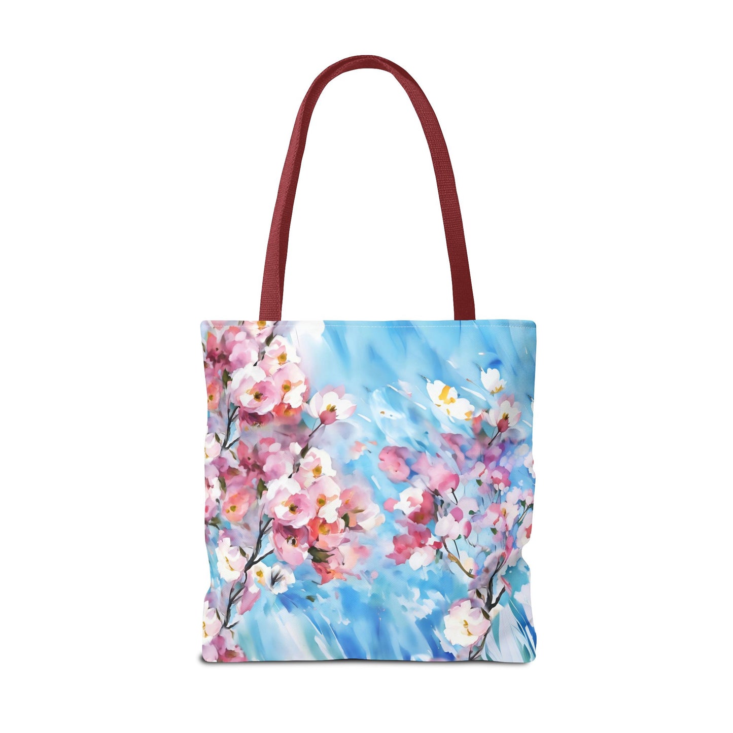 Canvas Tote Bag with Floral Cherry Blossom Design