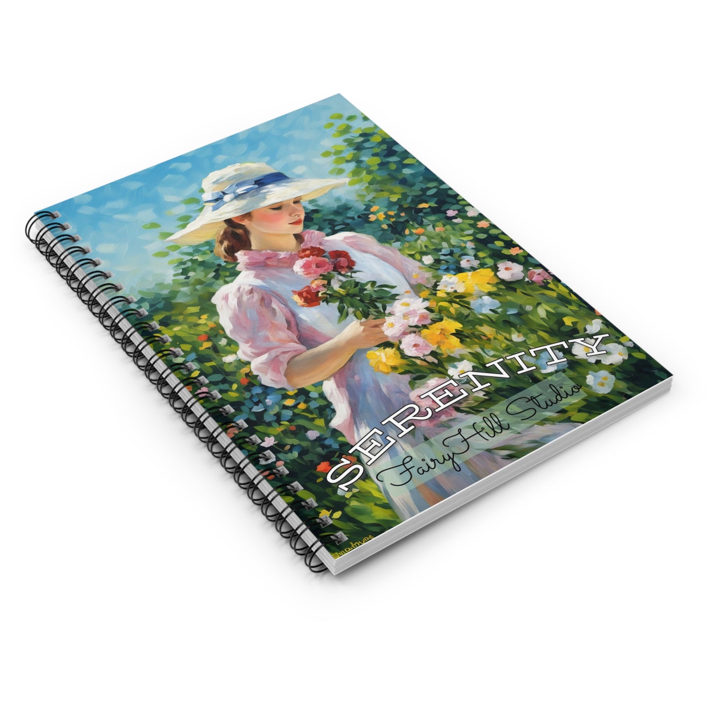 Monet Art Girl Painting Spiral Notebook - Ruled Line