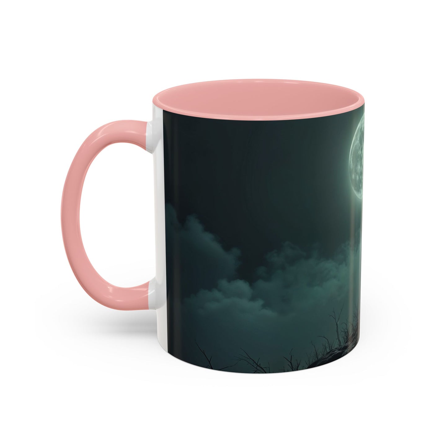 Coffee Mug - Victorian Woman with Umbrella Full Moon Art by fairyhill Studio