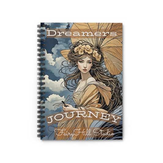 Spiral Notebook My Art Journal  /Dreamers  Journey /Journal FairyHill Studio Journal Ruled Line Journal/Fashion Model