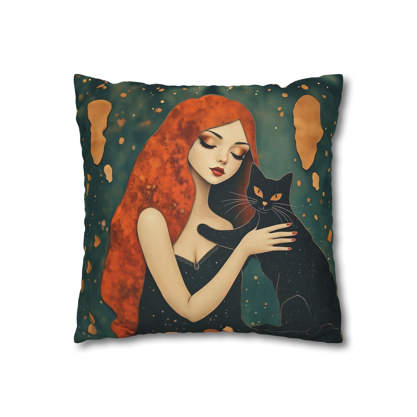 Elegant Cat Art Pillowcase | Decorative Cushion Cover, Home Decor, Gift Idea, Bohemian Style, Christmas Decoration