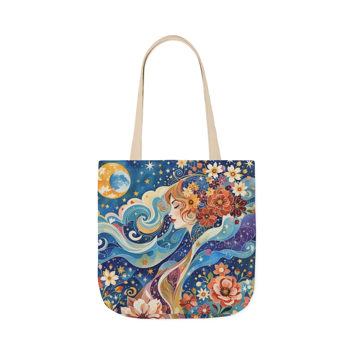 Colorful Galaxy-Inspired Canvas Tote Bag - Perfect for Beach Days, Eco-Friendly Shopping, and Summer Fun!