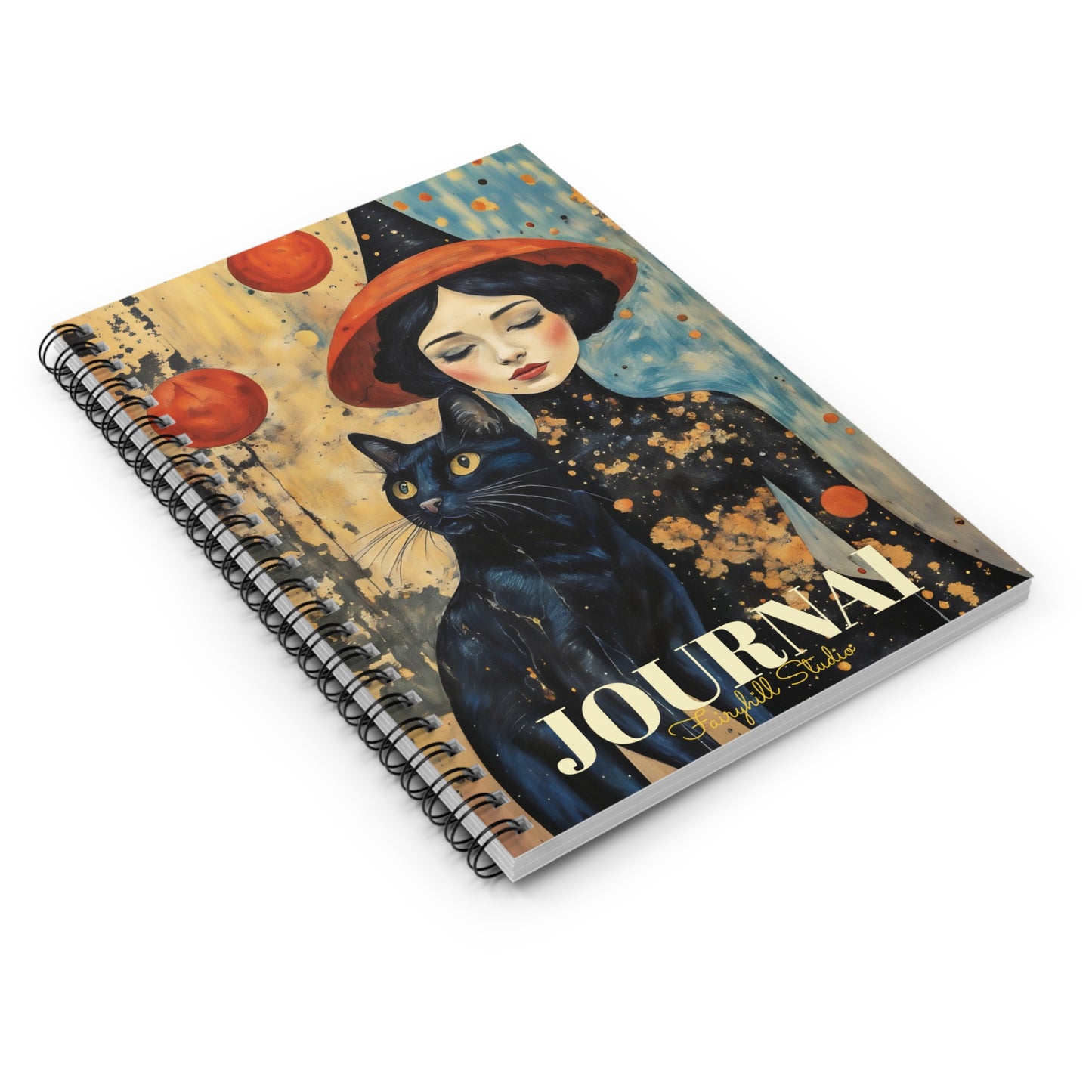 Spiral Notebook - Be Mindful Moon Witch art Journal