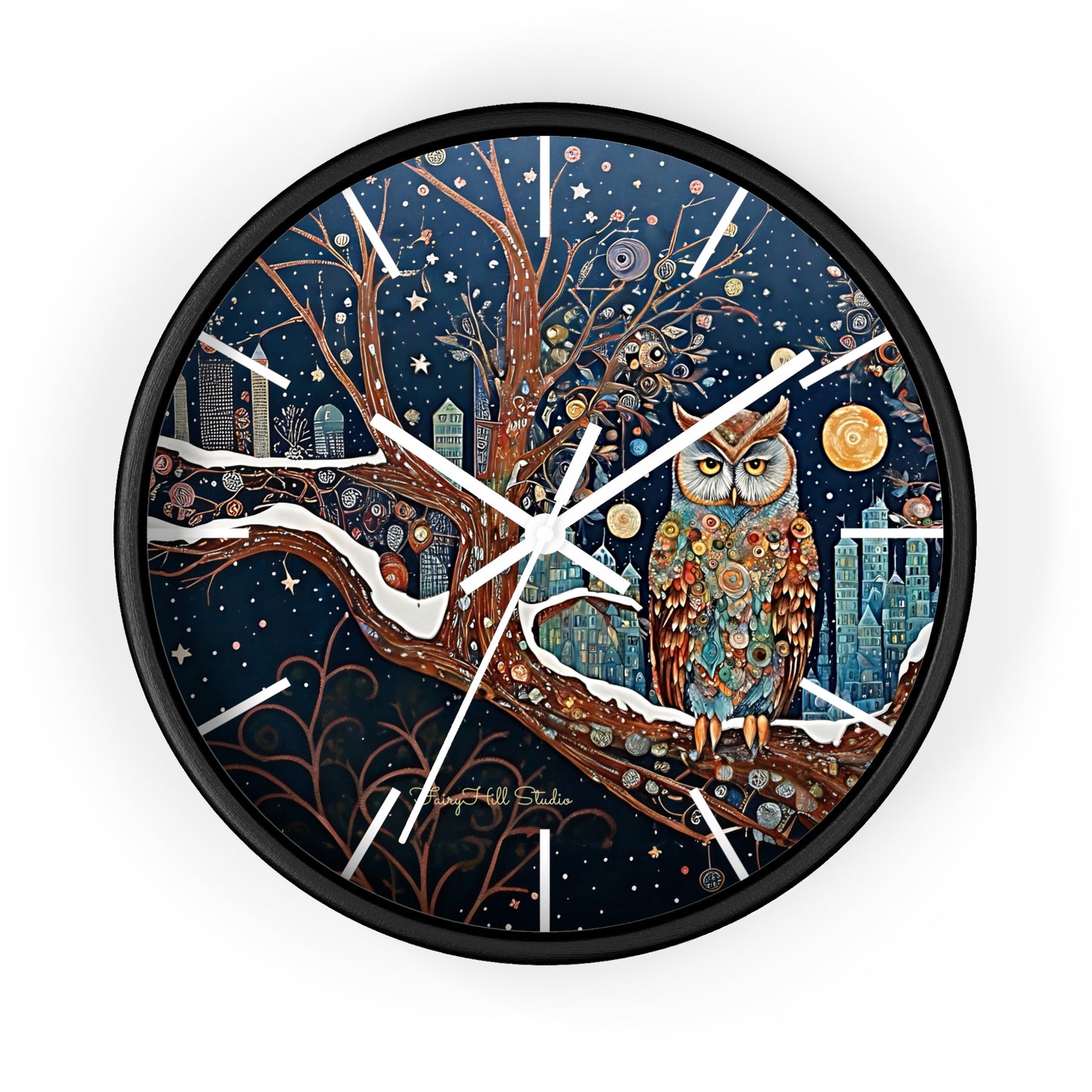 Enchanting Owl Wall Clock, Home Decor, Gift for Fantasy Lovers, Unique Gift, Fairy Tale Decor, Woodland Theme