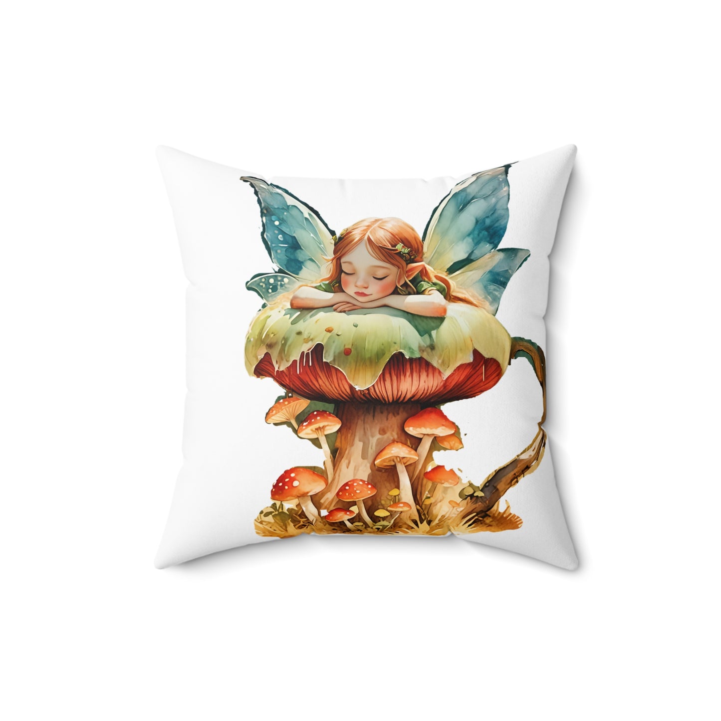 Polyester Pillow Midnight Fairy Garden Art Square Pillow