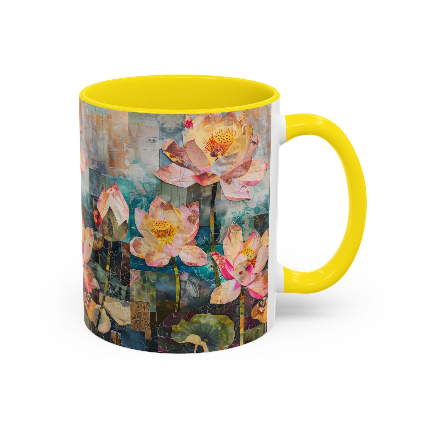 Mug - Pink Water Lilies Pond Watercolor Art by Fairyhill Studio - 11oz