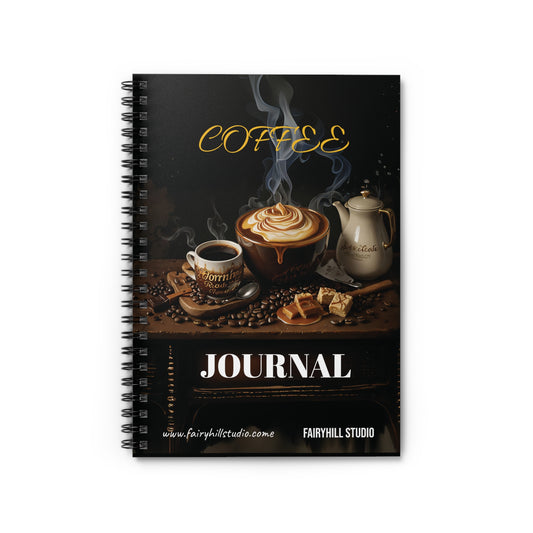 Coffee Notebook - Ruled Line coffee  Spiral Journal