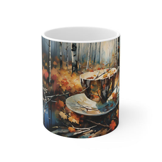 Coffee Mug - Coffee in Fall Art with Creative Autumn Quote