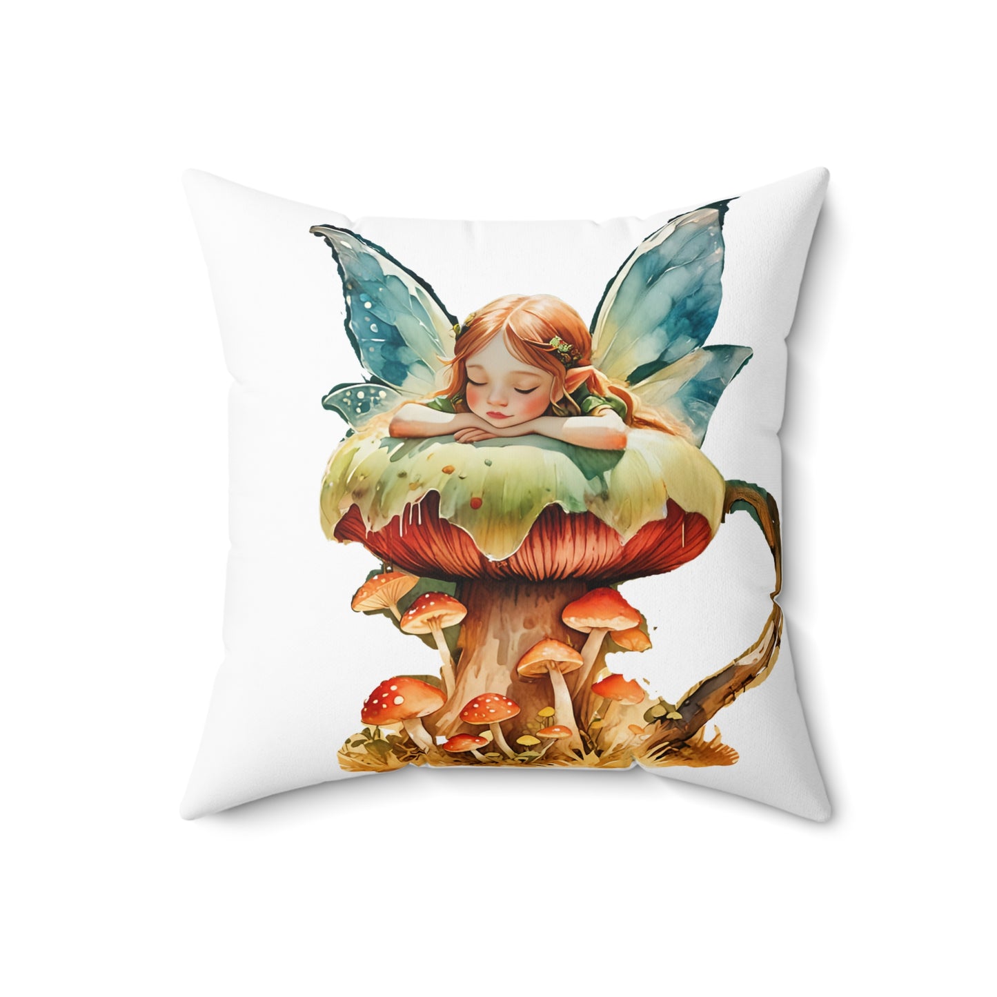 Polyester Pillow Midnight Fairy Garden Art Square Pillow