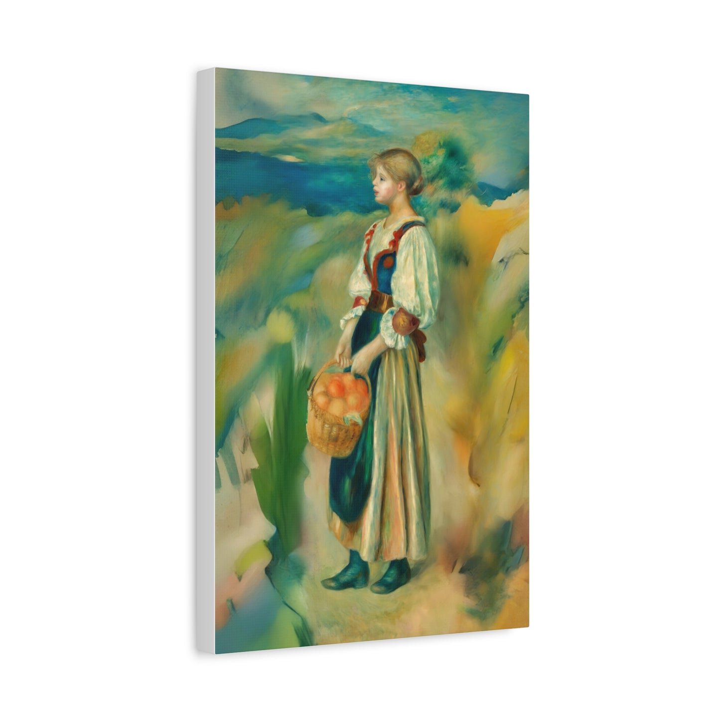 Canvas Print - Girl with a Basket of Oranges Art by Auguste Renoir