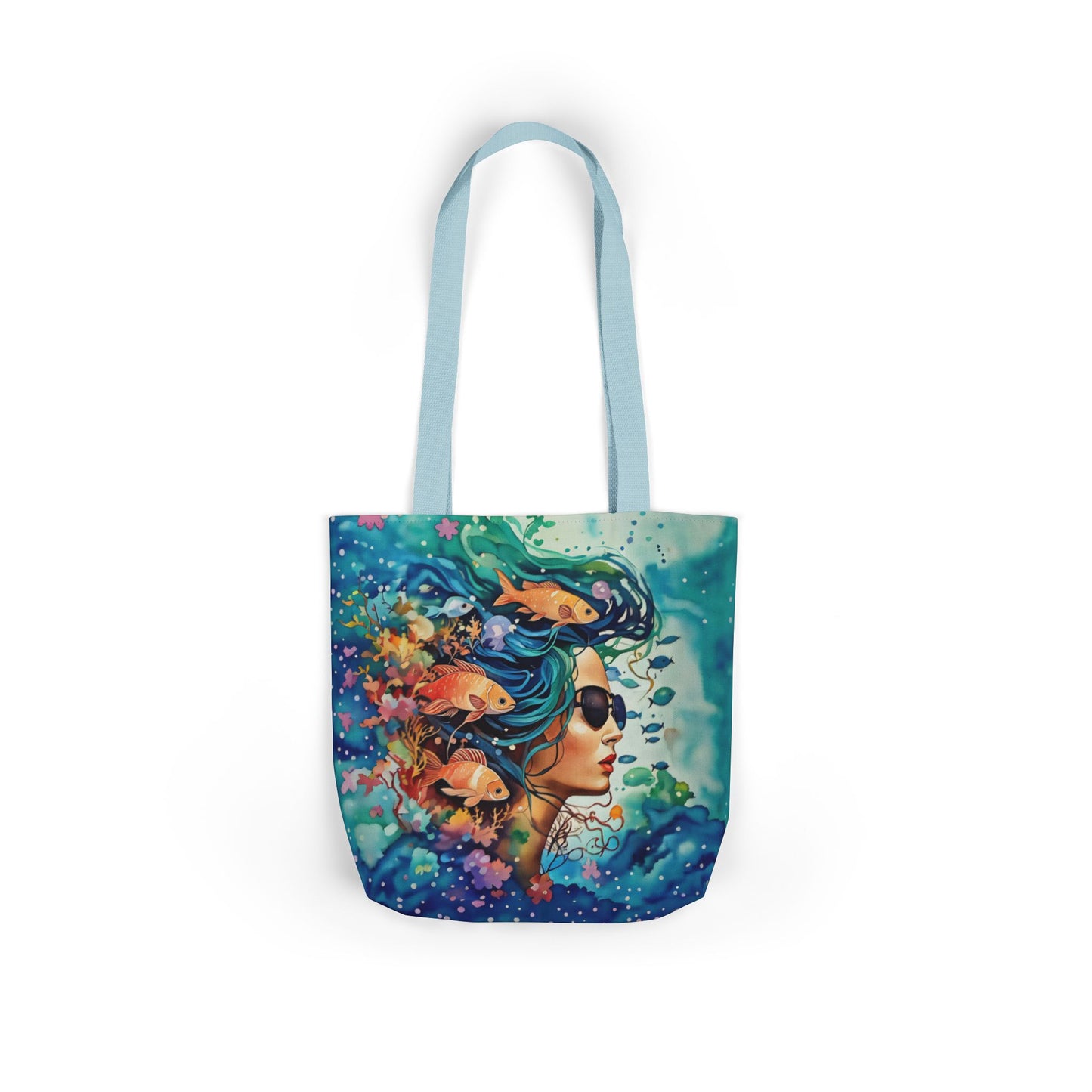 Colorful Ocean-Inspired Canvas Tote Bag - Perfect for Beach Days, Eco-Friendly Shopping, and Summer Fun!
