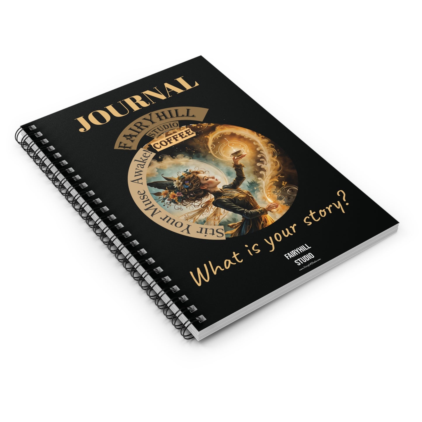 Coffee Fairy Spiral Notebook - Ruled Line
