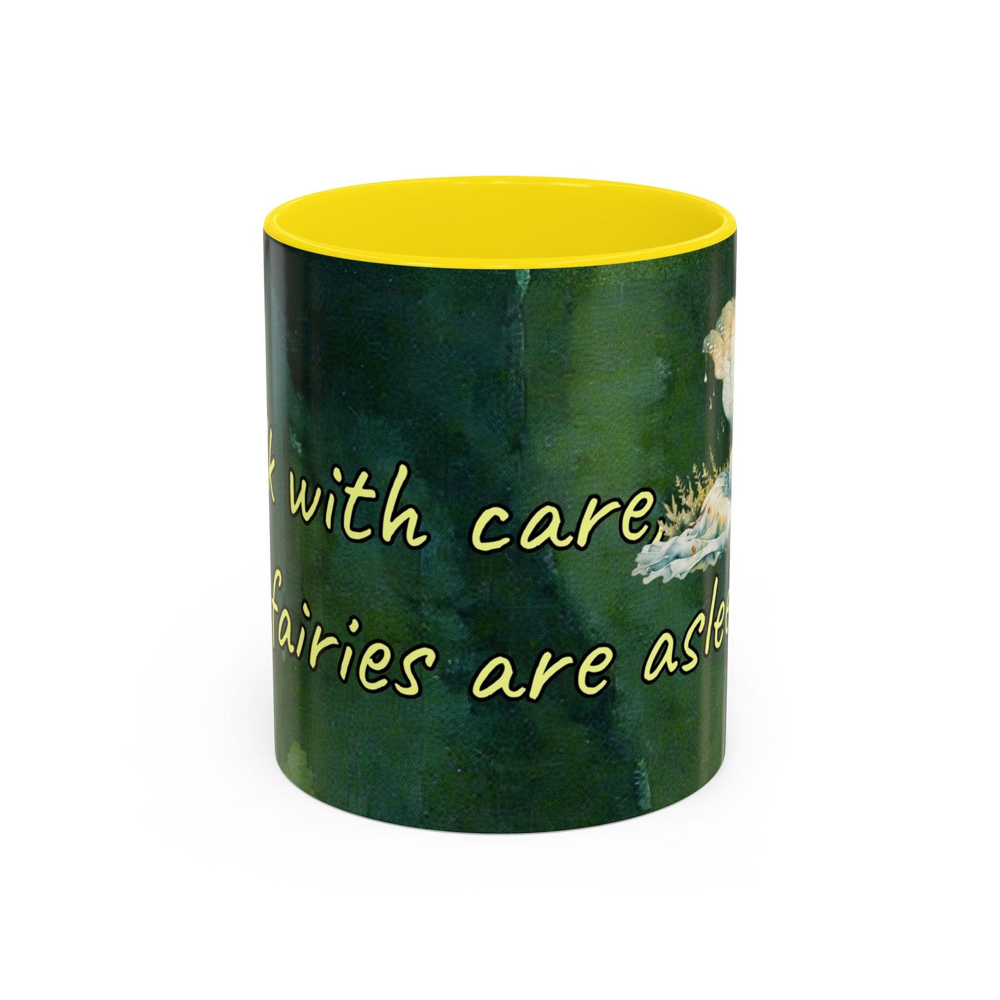 Sleeping Fairy -Themed Coffee Mug with a quote - 11 & 15oz Accent Mug for Fairy/coffee Lovers