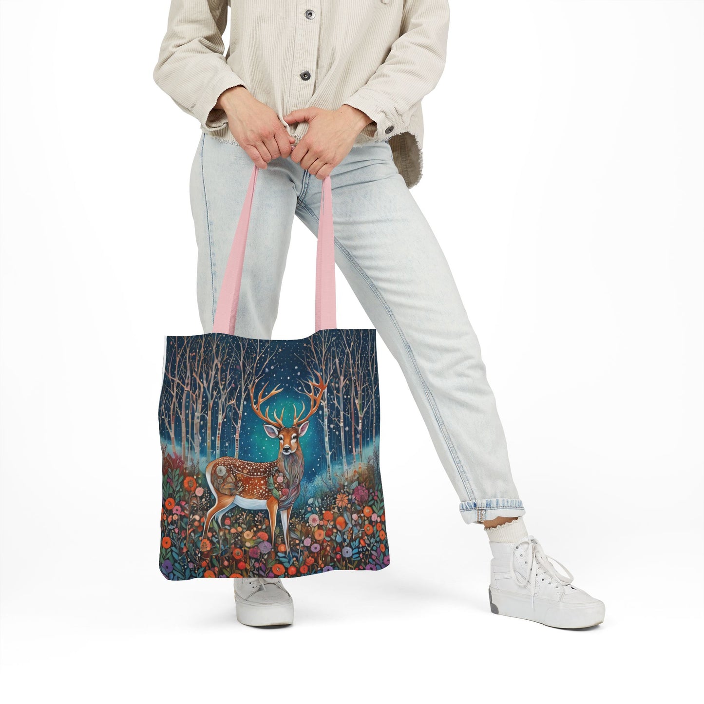 Colorful nature Deer-Inspired Canvas Tote Bag - Perfect for Beach Days, Eco-Friendly Shopping, and Summer Fun!