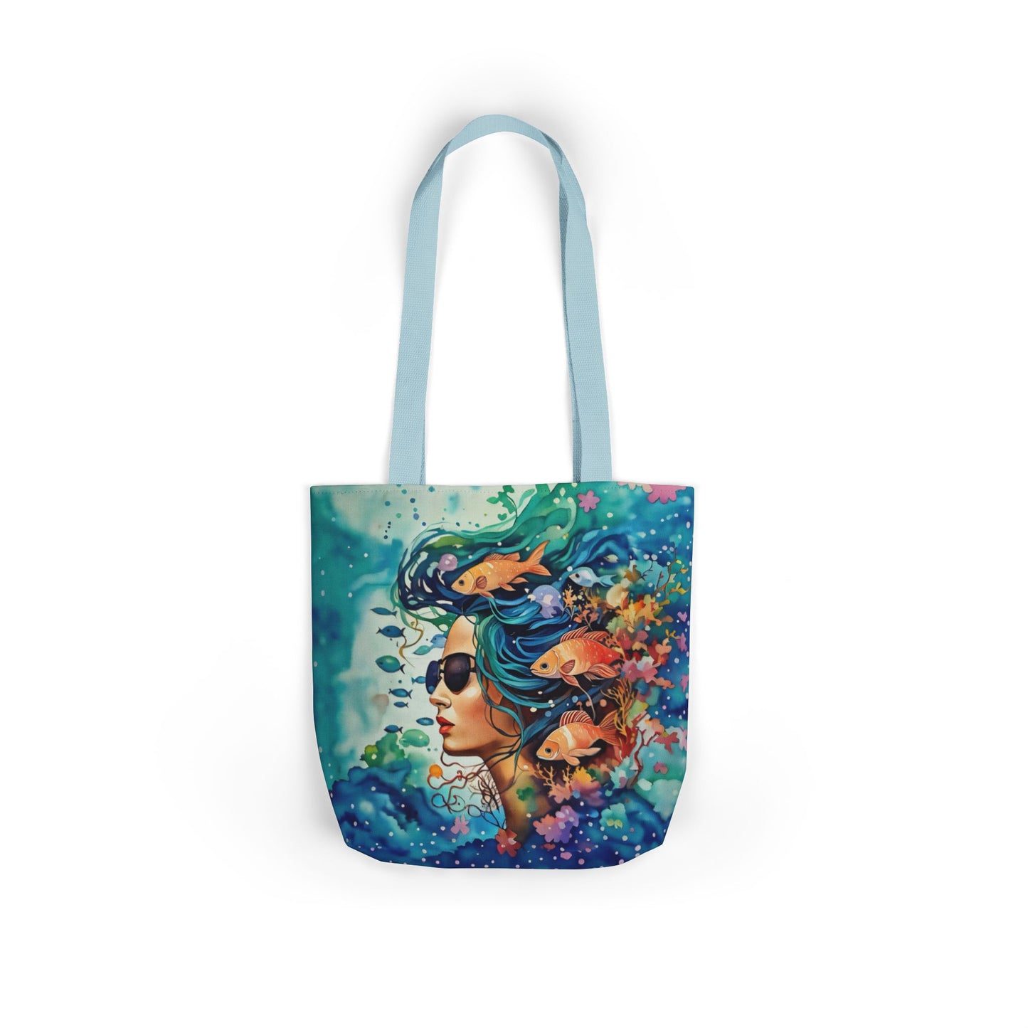Colorful Ocean-Inspired Canvas Tote Bag - Perfect for Beach Days, Eco-Friendly Shopping, and Summer Fun!