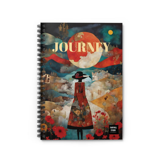 Moon and Poppies Spiral Notebook /Fairyhill studio