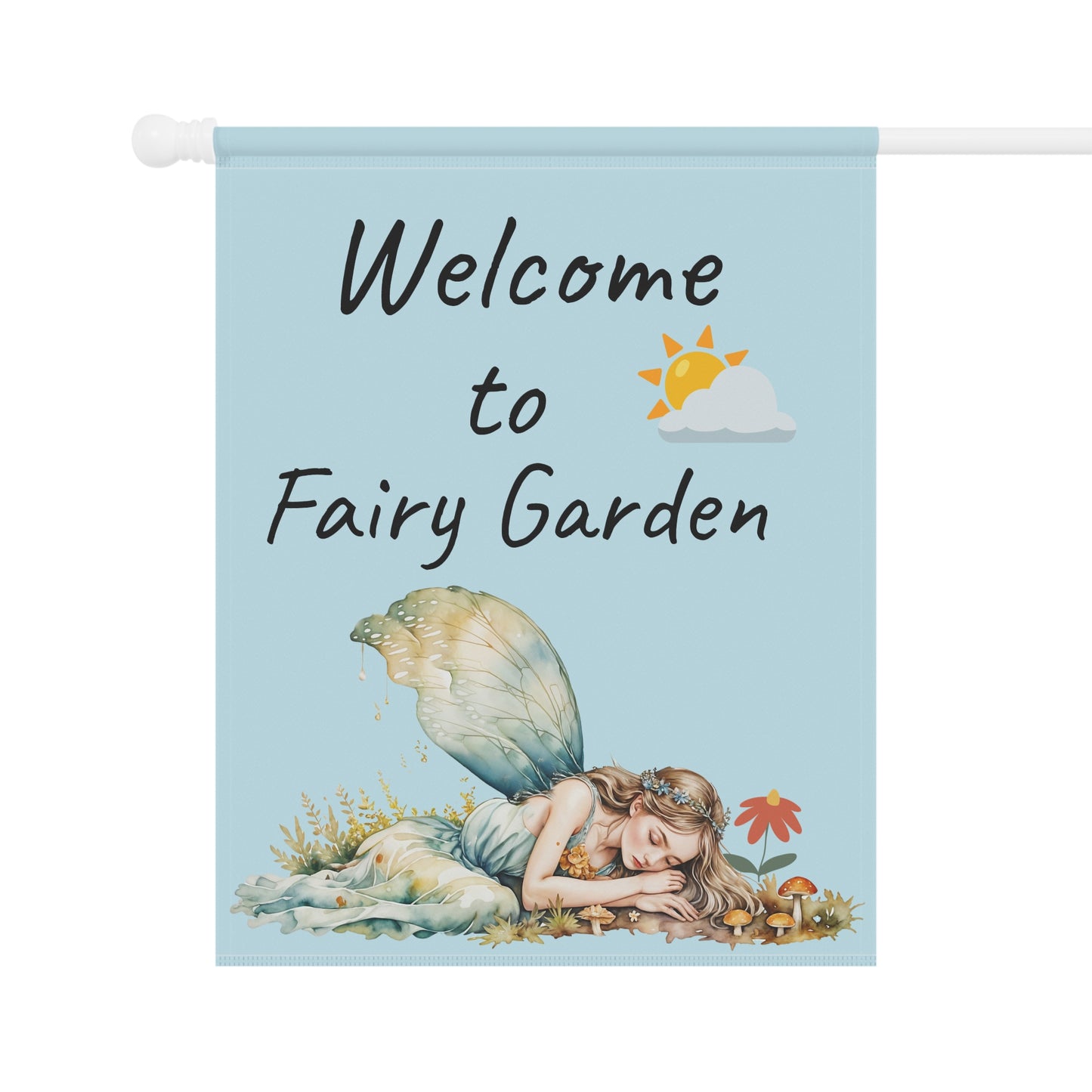 Whimsical Fairy Garden Banner - Welcome to Our Fairy Garden Outdoor Decor
