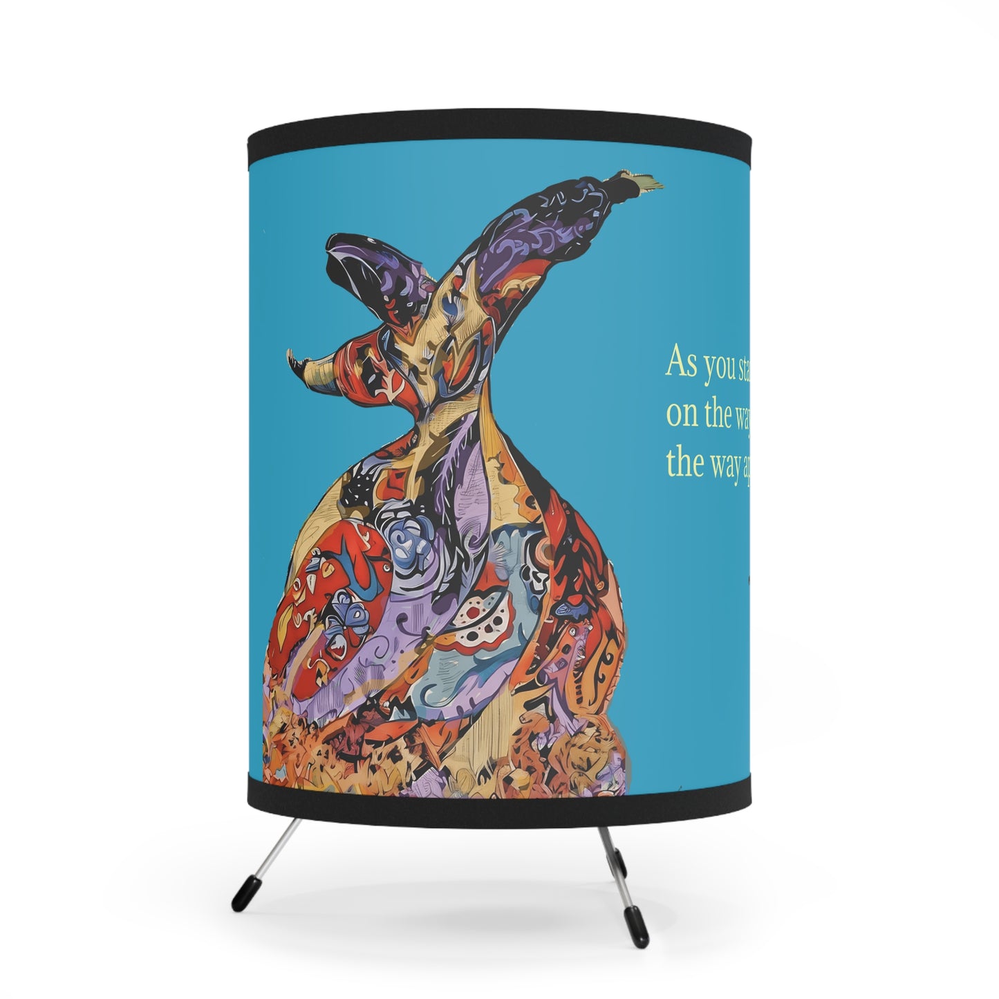 Tripod Lamp - Vibrant Artistic Rumi Quote Home Decor Lamp by Fairyhill Studio
