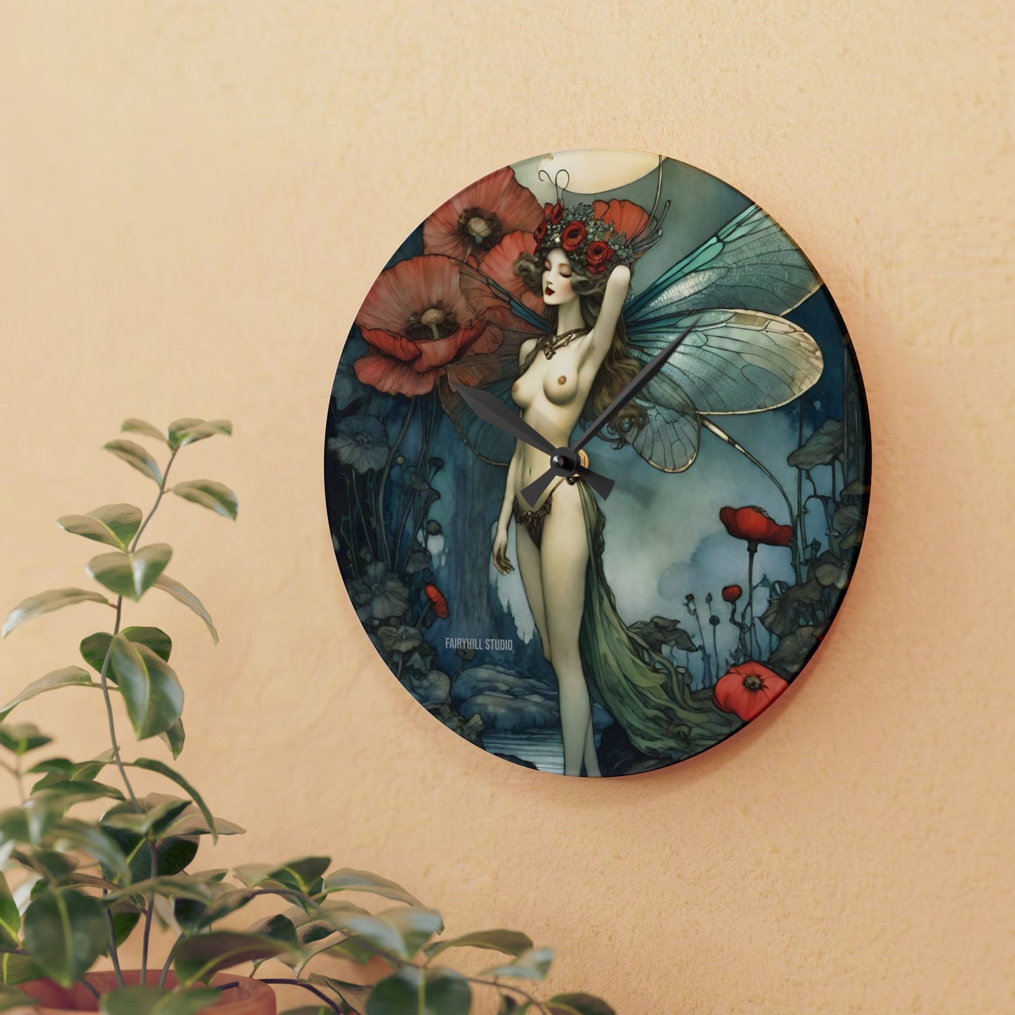 Acrylic Wall Clock - Moon Goddess