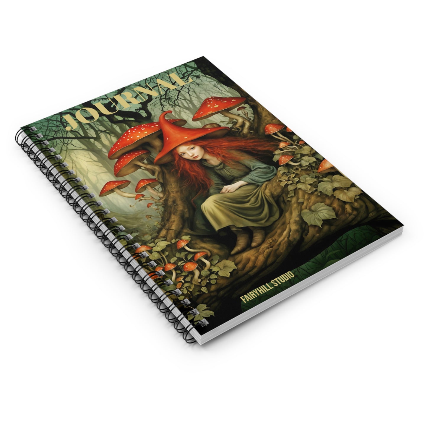 Spiral Notebook -Red Mushroom Fairy Art