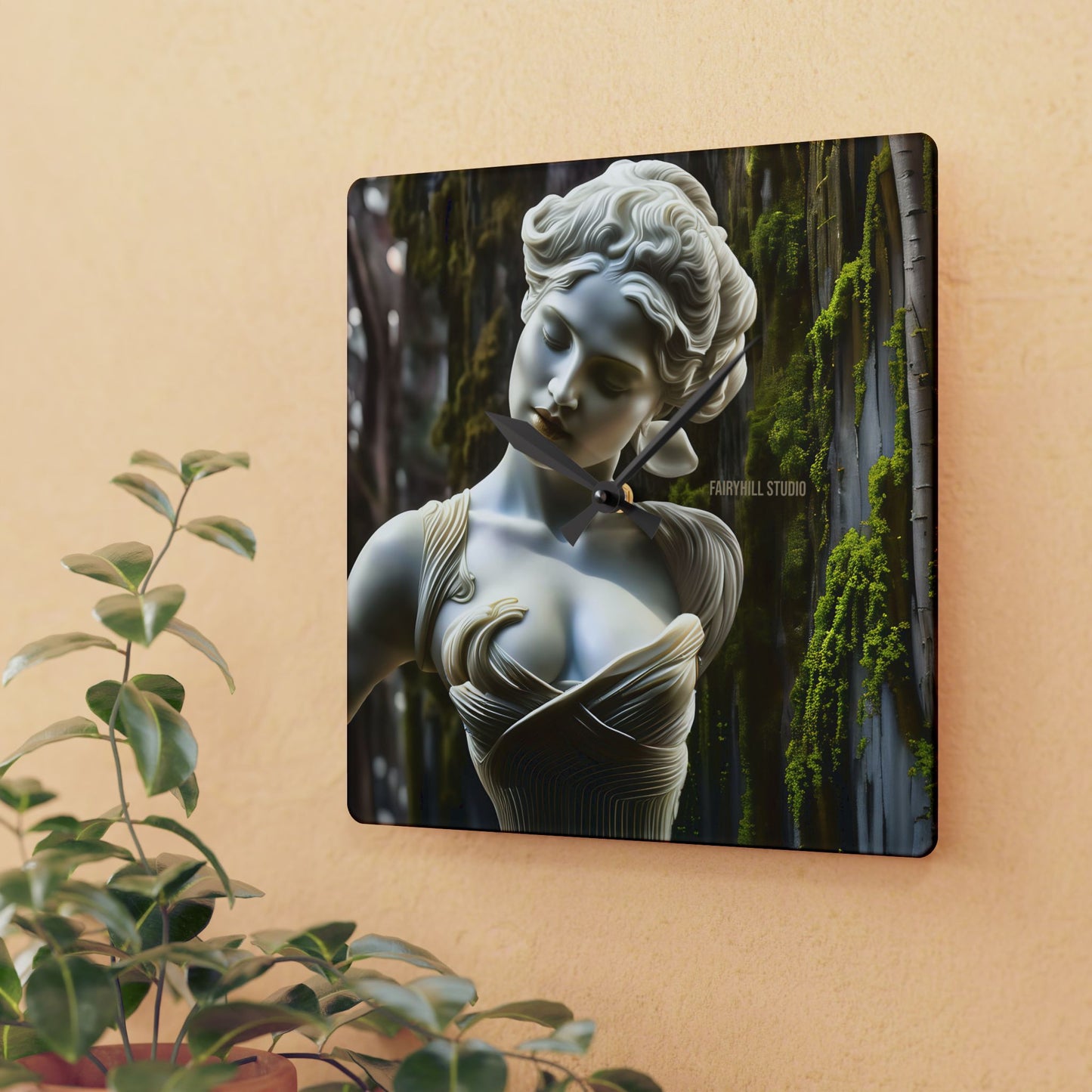 Acrylic Wall Clock Goddess Statue/Art