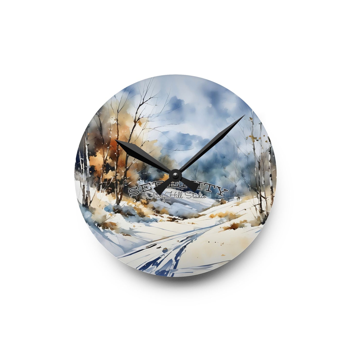 Wall Clock Winter Snow Art
