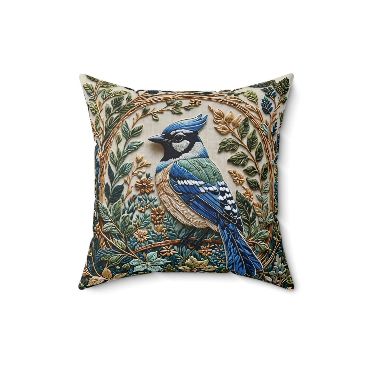 - Blue Jay Bird William Morris Inspired pillow | Eco-Friendly and Artistic Gift for Her